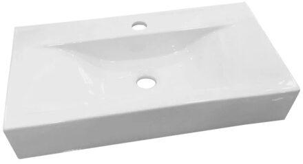 Best Design Wastafel Opbouw/Hangend Begee Rechthoek 62x32,5x11cm Keramiek Glans Wit 1 Kraangat