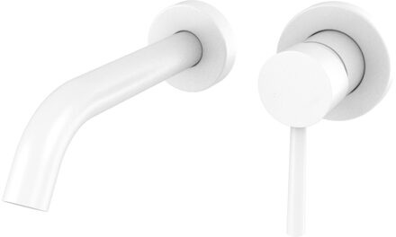 Best Design White wastafelmengkraan inbouw uitloop 20cm messing mat wit