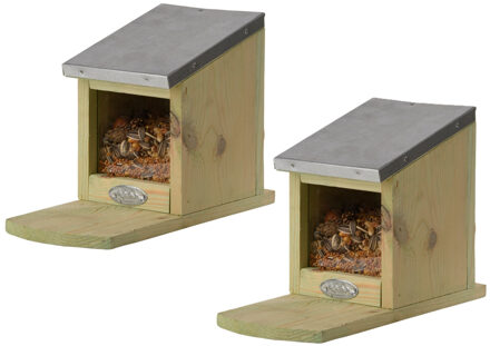 Best for Birds Best of Birds Eekhoorn Voederhuis - 2x - hout - 23 x 12 x 17 cm