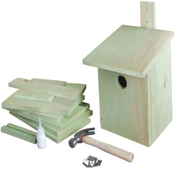 Best for Birds Doe-het-zelf houten vogelhuisje/nestkast 23 cm - Vogelnestje voor tuinvogeltjes - Bouwpakket