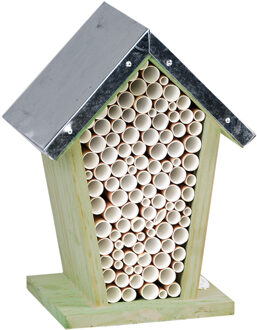 Best for Birds Houten bijenhuis/bijenhotel - 12 x 15 x 22 cm - Hotel/huisje voor insecten