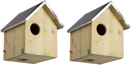Best for Birds Houten eekhoorn nestkast - 2x - 26 x 25 x 29 cm - Woonhuisjes voor eekhoorns