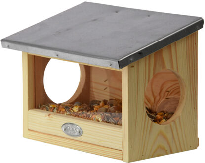 Best for Birds Houten eekhoorn voederhuis - 25 x 19 cm - Woonhuisjes voor eekhoorns - voederhuisje Bruin