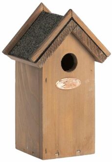 Best for Birds Houten vogelhuisje/ nestkastje met bitumen punt dakje 16 x 22 cm - Vogelhuisjes Multikleur