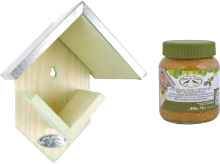 Best for Birds Pindakaas met ophang voor tuinvogels pakket - 1x pot basic voer - diverse soorten vogels voeren