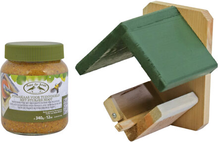 Best for Birds Pindakaas met ophang voor tuinvogels pakket - 1x pot basic voer - diverse soorten vogels voeren