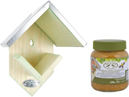 Best for Birds Pindakaas met ophang voor tuinvogels pakket - 2x pot basic voer - diverse soorten vogels voeren