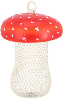 Best for Birds Voedersilo noten Fungi - vliegenzwam - rood - PVC/ijzer - 13 x 18 cm - notensilo voor vogels