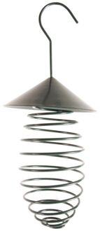 Best for Birds Vogel vetbolhouder met dak - groen - metaal - 25 cm - Vogel voedersilo