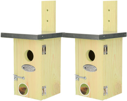 Best for Birds Vogelhuisje - 2x - hout - winterkoning nestkastje - 25 cm