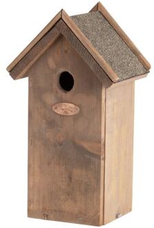 Best for Birds Vogelhuisjes/nestkastje bitumen dak 31.5 cm met kijkluik - Vogelhuisjes Bruin