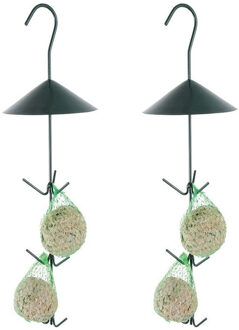 Best for Birds Vogelvoederplek - 2x - vetbollen houder - 44 cm - hangend - metaal