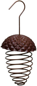 Best for Birds Vogelvoederplek - voor vetbollen - 23 cm - voederveer - Vogel voedersilo Bruin