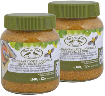 Best for Birds Vogelvoer - 4x - pindakaas - met stukjes noot - 340 gram - in pot