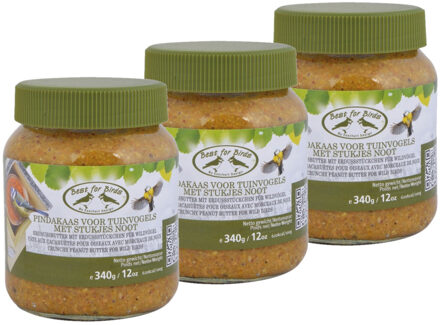 Best for Birds Vogelvoer - 5x - pindakaas - met stukjes noot - 340 gram - in pot