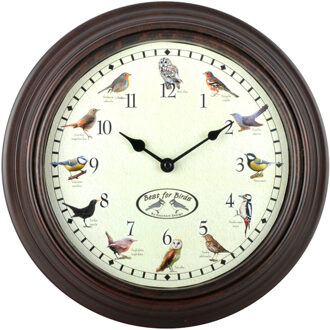 Best for Birds Wandklok - met vogels en geluiden - 30 cm - Klokken