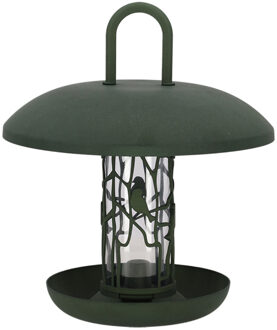 Best for Birds Zaadsilo Merel - met schotel - gerecycled kunststof - 27 x 30 cm - vogel voedersilo voor zaden