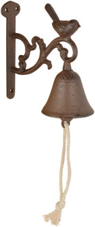 Best for Boots Bel - gietijzer - vogel print - 15 cm - bruin - deurbel