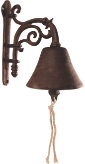 Best for Boots Deurbel bloem - gietijzer - 20 cm - roestbruin - Decoratieve bel