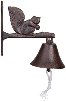 Best for Boots Deurbel met eekhoorn gietijzer - 20 cm - bruin - Hard geluid maken - Klassieke deurbellen