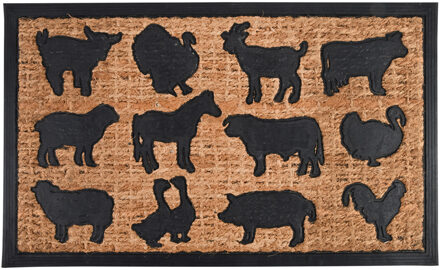 Best for Boots Deurmat - boerderijdieren thema - 75 x 45 cm - rubber/kokosvezel - buitenmat