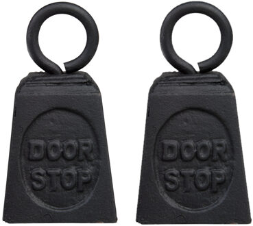 Best for Boots Esschert Design Deurstopper gewicht gietijzer - 2x stuks - zwart - 13 x 7 cm - Deurstop/deurvastzett