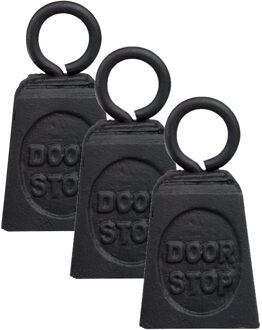 Best for Boots Esschert Design Deurstopper gewicht gietijzer - 3x stuks - zwart - 13 x 7 cm - Deurstop/deurvastzett