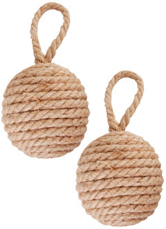 Best for Boots Esschert design deurstopper knoop - 2x - 1.7 kilo - bruin - jute - 14 x 14 cm