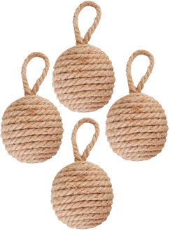 Best for Boots Esschert design deurstopper knoop - 4x - 1.7 kilo - bruin - jute - 14 x 14 cm