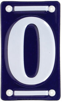 Best for Boots Huisnummer 0 - oudhollands - emaille - 7 x 12 cm - blauw/wit - nummer bordje