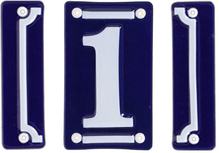 Best for Boots huisnummer 1 - met sierrand - Oudhollands - emaille - blauw/wit