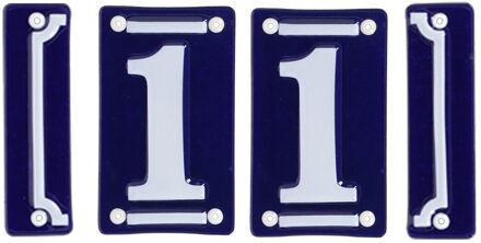 Best for Boots huisnummer 11 - met sierrand - Oudhollands - emaille - blauw/wit
