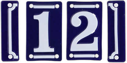 Best for Boots huisnummer 12 - met sierrand - Oudhollands - emaille - blauw/wit