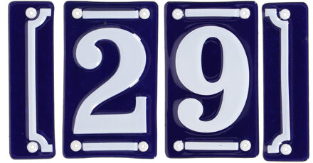 Best for Boots huisnummer 29 - met sierrand - Oudhollands - emaille - blauw/wit