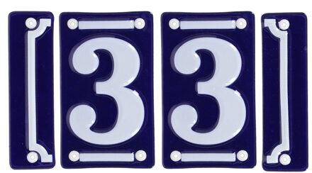 Best for Boots huisnummer 33 - met sierrand - Oudhollands - emaille - blauw/wit