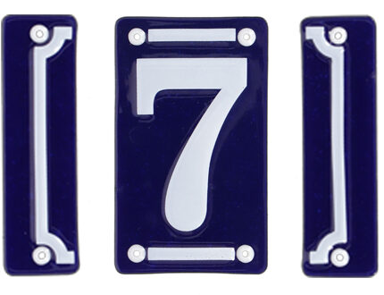 Best for Boots huisnummer 7 - met sierrand - Oudhollands - emaille - blauw/wit