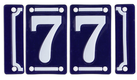 Best for Boots huisnummer 77 - met sierrand - Oudhollands - emaille - blauw/wit