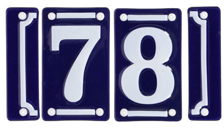 Best for Boots huisnummer 78 - met sierrand - Oudhollands - emaille - blauw/wit