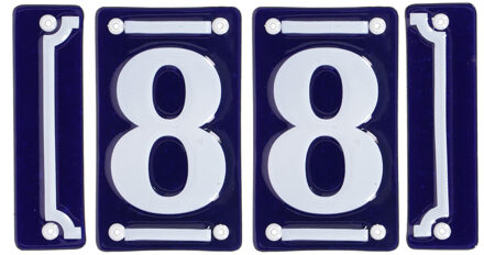 Best for Boots huisnummer 88 - met sierrand - Oudhollands - emaille - blauw/wit