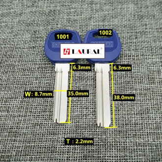 Best quality Lock Cylinder House Home Door Key blanks Locksmith Supplies Blue Blank Keys 20 pcs/lot