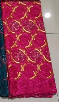 Best Selling Bourgondië Afrikaanse Franse Wax Lace Stof Kralen Nigeriaanse George Kant Stof Voor Wedding Party rood