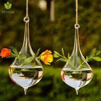 Best Selling Home Tuin Opknoping Glazen Bal Vaas Bloem Plant Pot Terrarium Container Party Wedding Decor Creatieve Opknoping Decor