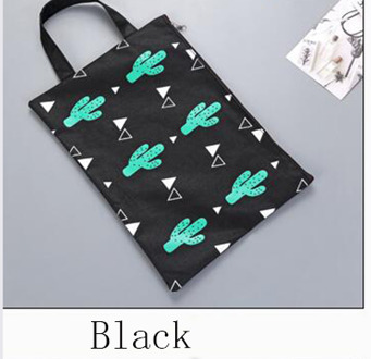 Bestandsmap Document Zakken Bestand Zak Met Handvat Canvas Handtas Map Holder Pocket School Office Business Bestandsmap Supply zwart