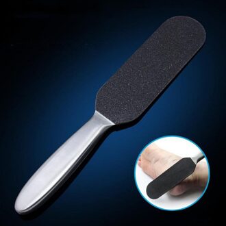 Beste 1 Pc Rvs Double Side Voet Bestand 10 Stuks Droog Schuren Papers Raspende Eelt Dead Skin Remover Voeten care Pedicure Tool