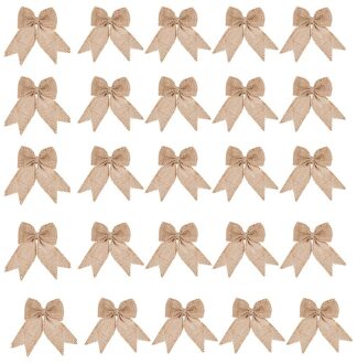 Beste 30 Stuks Jute Bows Jute Boog Knoop Handgemaakte Jute Voor Kerst Versieren Boom Festival Feestartikelen
