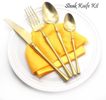 Beste 4 stks/set Metalen Roestvrij Staal Bestek Set Mes Vork Lepel Bestek Set Export naar Europa en de Verenigde Staten