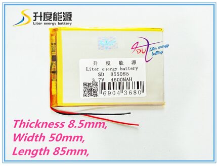 Beste batterij Maat 855085 3.7 V 4600 mah batterij tablet met Bescherming Boord Voor Tablet Pc PDA Digitale Producten fr
