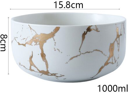 Beste Goud Marmer Glazuren Keramische Party Servies Set Porselein Ontbijt Platen Gerechten Noedelkom Koffie Mok Cup Voor Decoratie 1PCS1