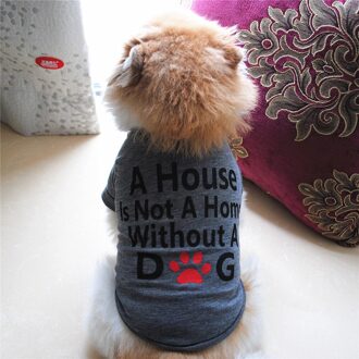 Beste Hond Minnaar Katoen Zomer Shirt Kleine Hond Kat Pet Kleding Vest T-shirt Mode Katoen Camisetas Para perros grijs / L