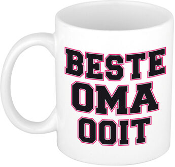 Beste oma ooit cadeau mok / beker wit en roze - verjaardag / bedankt cadeau - feest mokken
